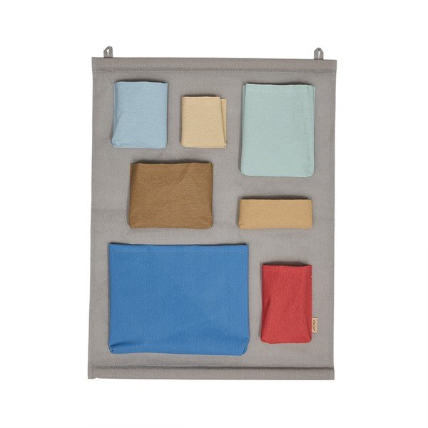 Šedý látkový závěsný organizér 60x2x80 cm Saga – OYOY Mini