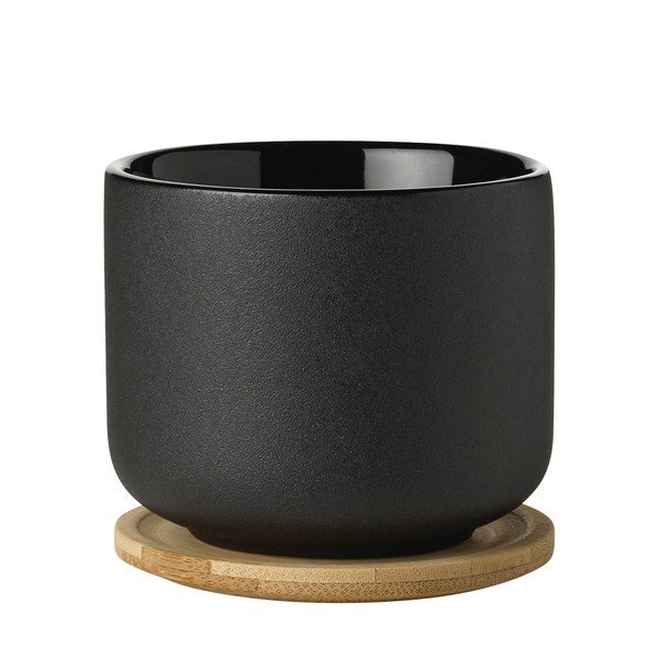 Černý kameninový šálek na cappuccino 200 ml Theo – Stelton