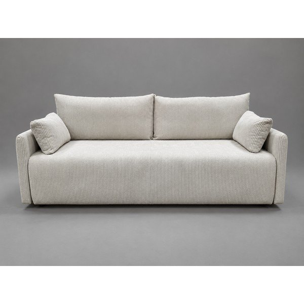 Béžová manšestrová rozkládací/s úložným prostorem pohovka 211 cm Marcel - II. jakost – Bobochic Paris-image-1