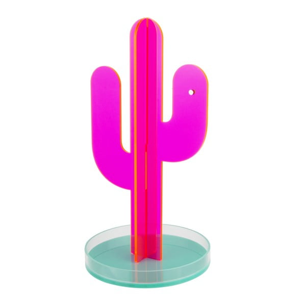 Růžový dekorativní stojan ve tvaru kaktusu na fotografie Le Studio Cactus