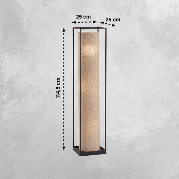 Černo-béžová stojací lampa s textilním stínidlem (výška 114,5 cm) Thor – Fischer & Honsel-image-2