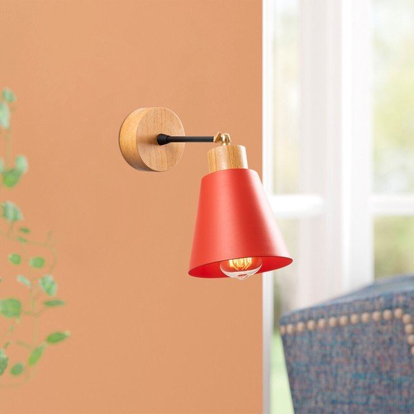Nástěnné svítidlo v červené a přírodní barvě ø 14 cm Manavgat – Opviq lights-image-1