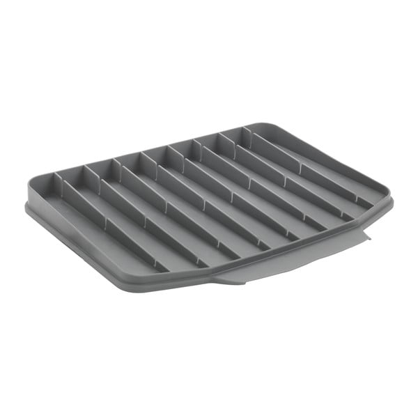 Šedá plastová odkapávací podložka na nádobí 40x33 cm Gravity – Metaltex