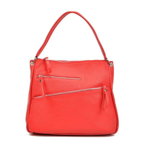 Červená kožená kabelka Carla Ferreri Perro