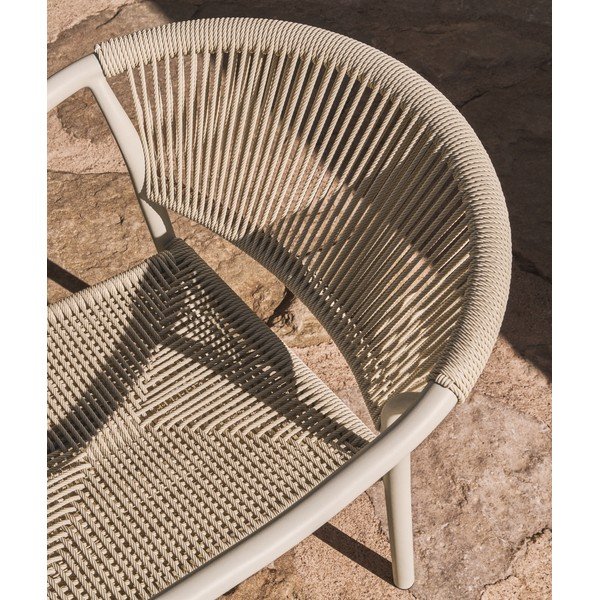 Krémová ratanová zahradní židle Livadia – Kave Home-image-3