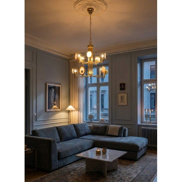 Kovové závěsné svítidlo ve zlaté barvě Glamour – Premier Housewares-image-1