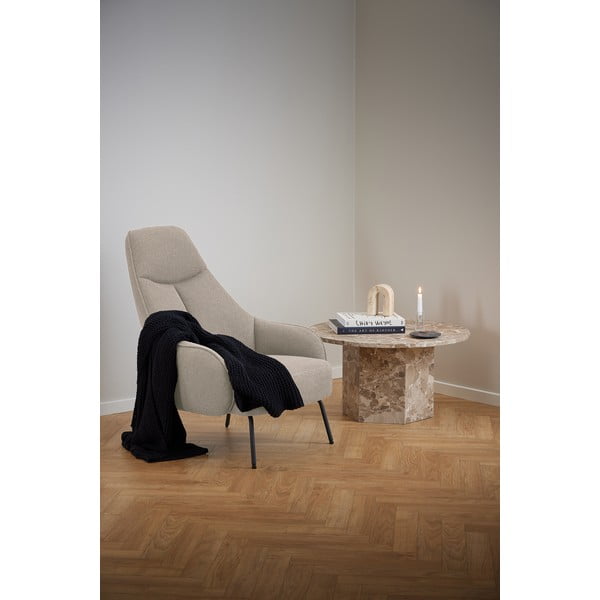 Světle hnědý mramorový kulatý konferenční stolek ø 80 cm Naxos – Actona-image-1