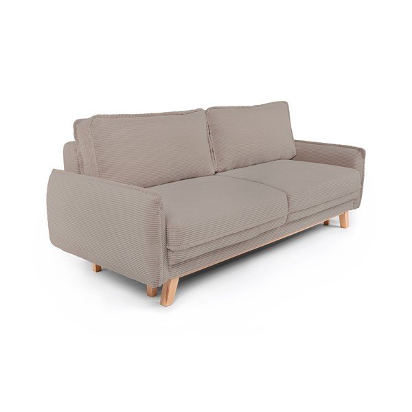 Taupe manšestrová rozkládací/s úložným prostorem pohovka 218 cm Tori – Bonami Selection-image-1