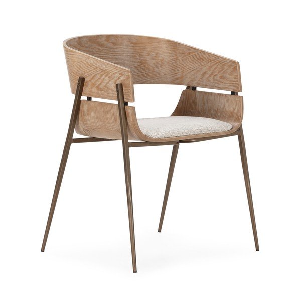 Čalouněná jídelní křesla v sadě 2 ks s područkami v přírodní barvě Naia – MOME