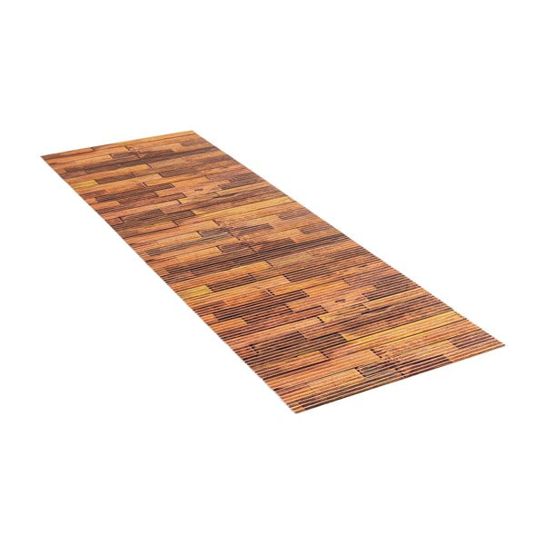 Hnědá plastová koupelnová předložka 65x200 cm Lambris – Wenko-image-2