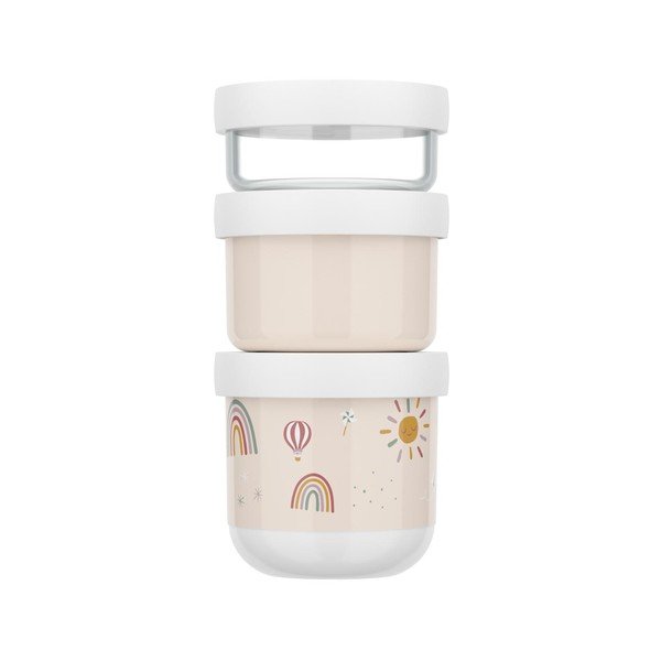 Béžové plastové dětské svačinové boxy v sadě 3 ks Sunshine & Rainbow – Mepal-image-3