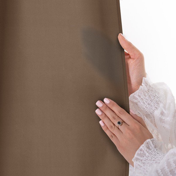 Hnědý dimout závěs 140x250 cm Carli Tie – Restilo-image-4