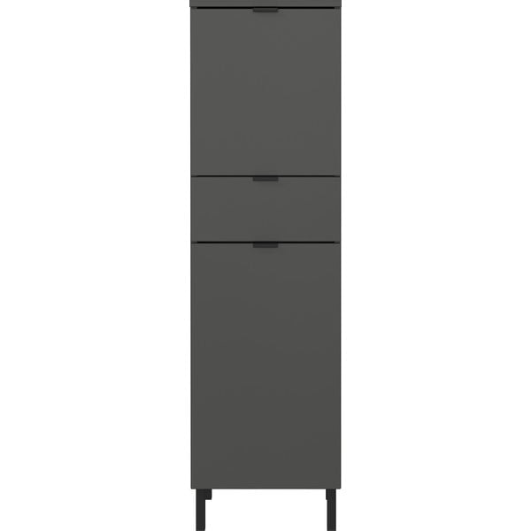 Antracitová vysoká koupelnová skříňka 34x120 cm Arcena – Germania