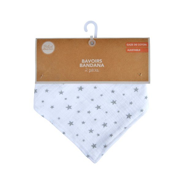 Bílé mušelínové slintáky v sadě 2 ks – Bébé Douceur-image-2