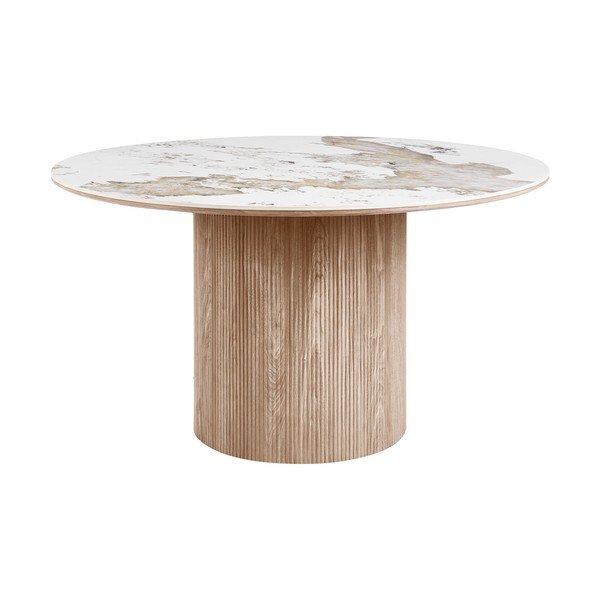Kulatý jídelní stůl s deskou v dekoru mramoru ø 140 cm Athens – House Nordic
