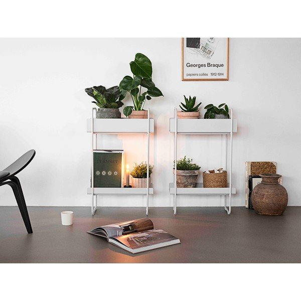 Světle šedý kovový konzolový stolek 24x48 cm A-Console – Zone-image-2