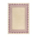 Ručně tkaný vlněný koberec ve fialovo-přírodní barvě 120x170 cm Lois Scallop – Flair Rugs