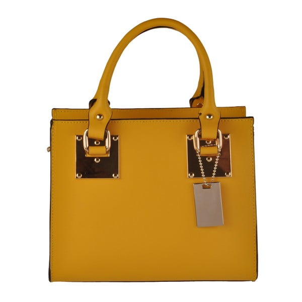 Žlutá kožená kabelka Matilde Costa Epen