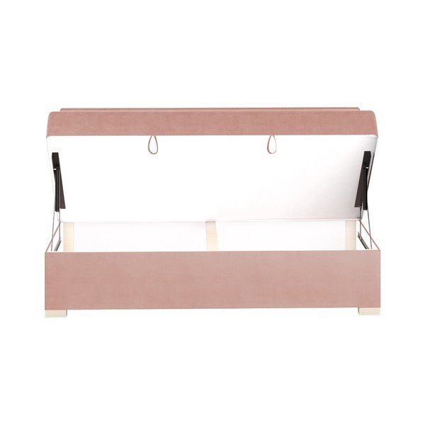 Růžová dětská postel s úložným prostorem s matrací 90x200 cm Cozi – Ghado-image-4