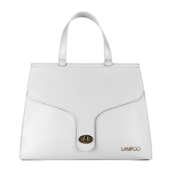 Bílá kožená kabelka Lampoo Galo