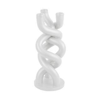 Bílý keramický svícen na tři svíčky PT LIVING Twisted, výška 31,4 cm