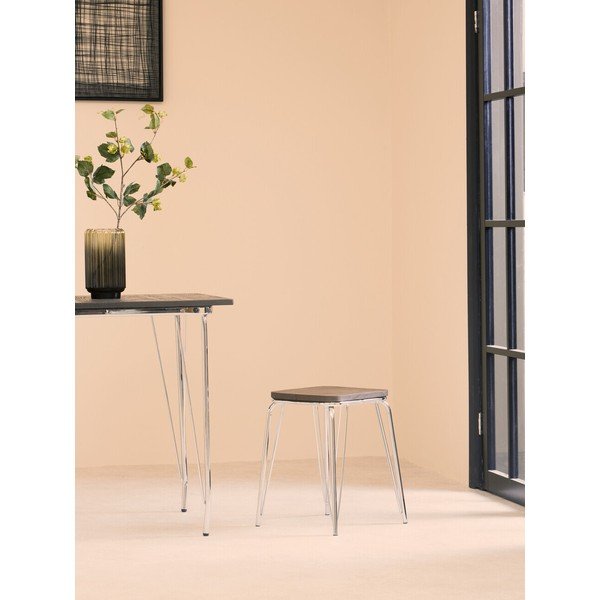 Stolička z jilmového dřeva ve stříbrné barvě/v přírodní barvě District – Premier Housewares-image-3
