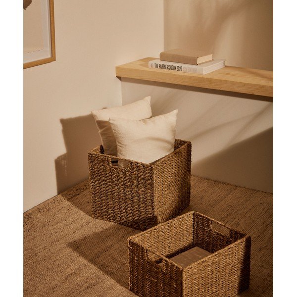 Košík do regálu z mořské trávy 32x32x33 cm Tossa – Kave Home-image-1