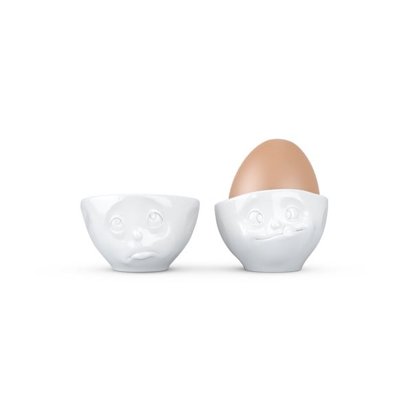Sada 2 bílých porcelánových kalíšků na vajíčka 58products Oh Please, objem 100 ml-image-1