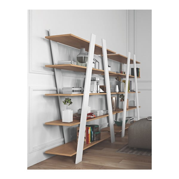 Bílá knihovna v dekoru dubu 156x160 cm Wind - TemaHome-image-4