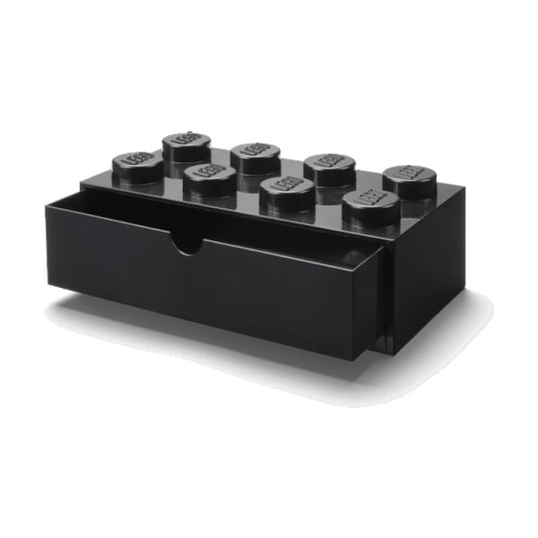 Černý stolní box se zásuvkou LEGO® Brick, 31,6 x 11,3 cm-image-2