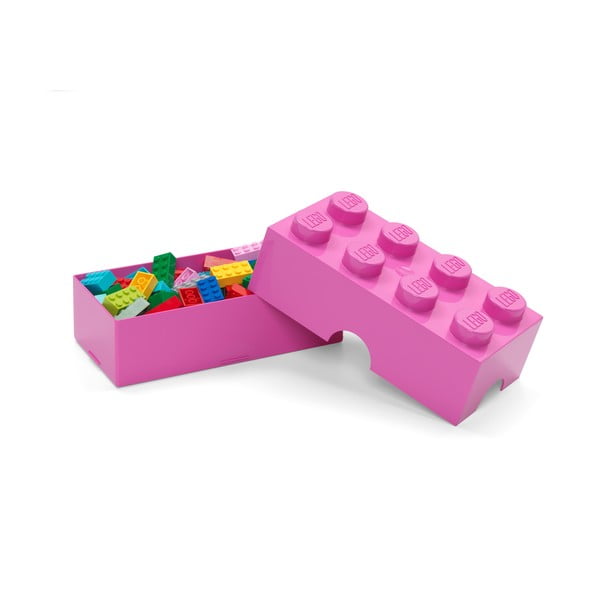 Růžový plastový dětský úložný box 20x10x7 cm – LEGO®-image-2