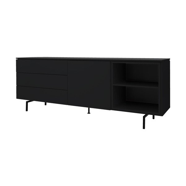 Černá nízká komoda 210x76 cm Plain – Tenzo-image-2