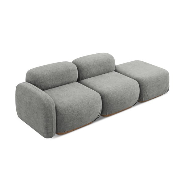 Šedá lenoška z textilie bouclé (pravý roh) Ailani – Makamii-image-3