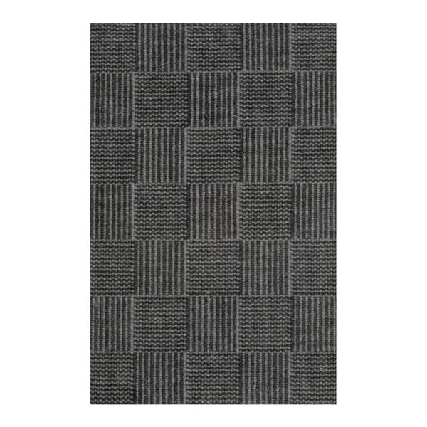 Tmavě šedý ručně tkaný koberec Linie Design Chess, 50 x 80 cm