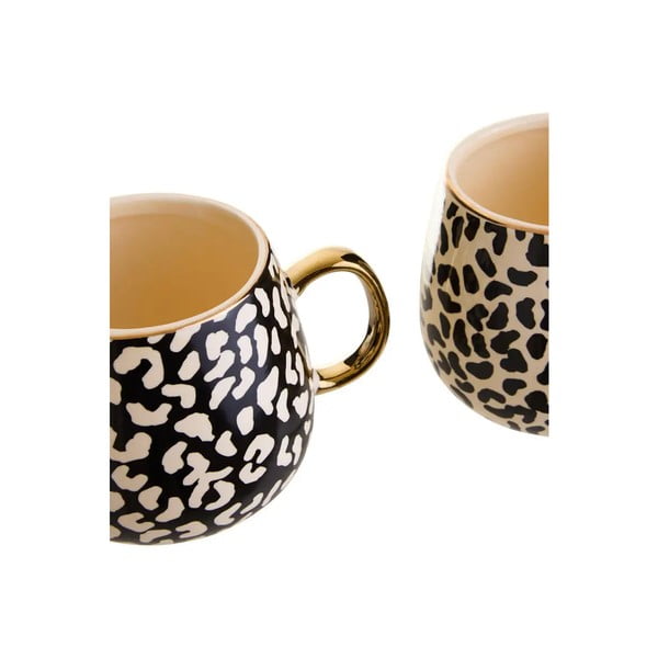 Hrnky z kameniny v černo-zlaté barvě v sadě 2 ks 330 ml London – Premier Housewares-image-3