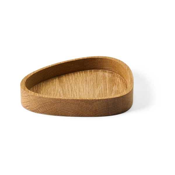 Dekorativní dřevěný úložný box v přírodní barvě 18x16x3 cm Curve M – LIND DNA