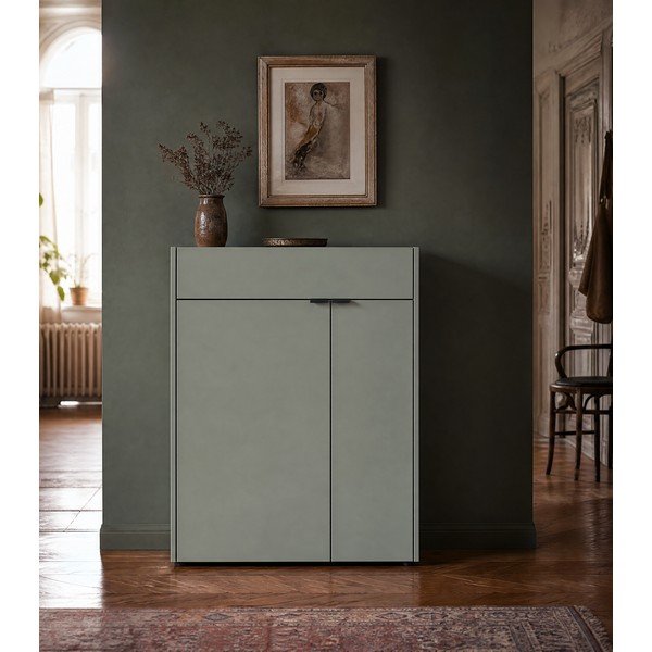 Šalvějově zelená skříňka 82x102x22 cm Ameca – Germania-image-3