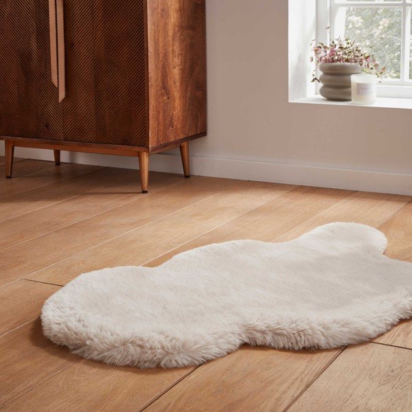 Krémová syntetická kožešina 60x90 cm Super Teddy – Think Rugs-image-2