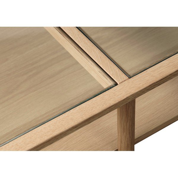 Skleněný konferenční stolek v přírodní barvě 60x120 cm Elba – Unique Furniture-image-4