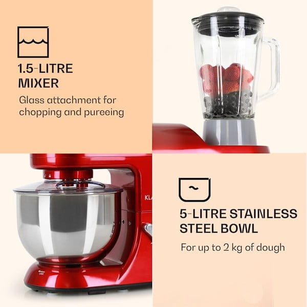 Červený multifunkční kuchyňský robot Klarstein Lucia Rossa-image-4
