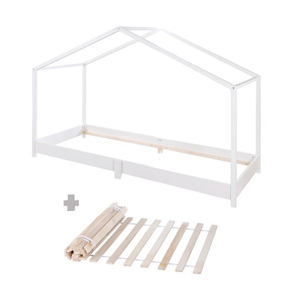 Bílá domečková dětská postel 90x200 cm Montessori – Roba-image-4