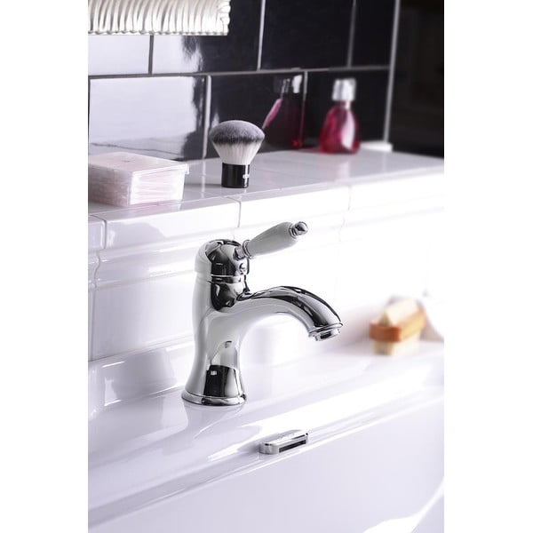 Stojánková umyvadlová baterie ve stříbrné barvě Kirké White – Sapho-image-1