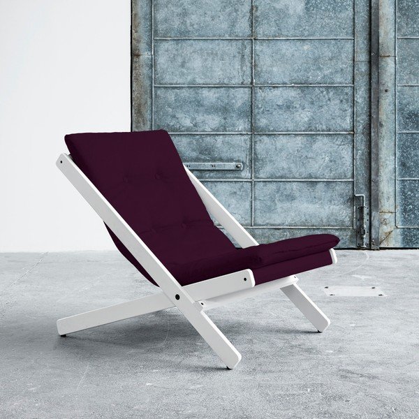 Skládací křeslo Karup Boogie White/Purple Plum
