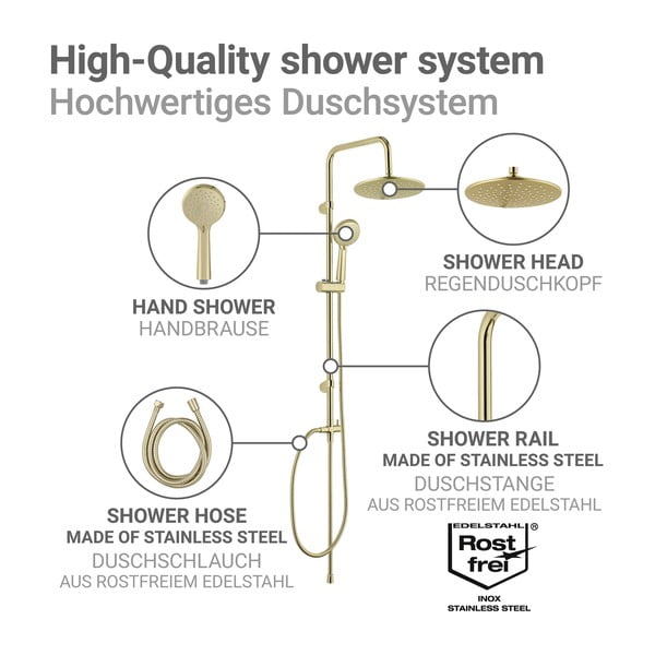 Sprchový set z nerezové oceli v matně zlaté barvě 101 cm Young Line – Wenko-image-4