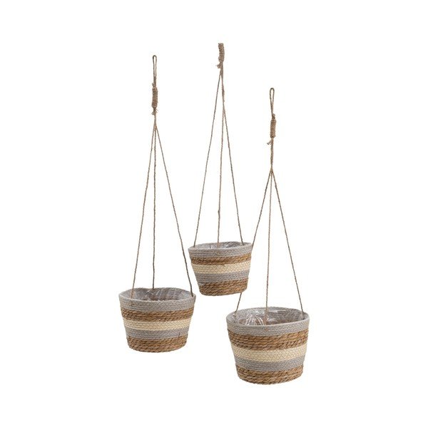 Závěsné květináče z mořské trávy v sadě 3 ks ø 20 cm – Ixia