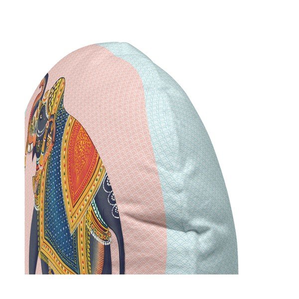 Bavlněný oboustranný polštář HF Living Kandula Pink Elephant, ⌀ 50 cm-image-1