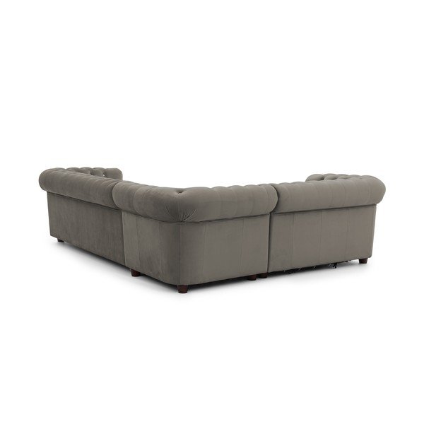 Šedá sametová rozkládací rohová pohovka (levý roh/do L) York Blik – Ropez-image-3