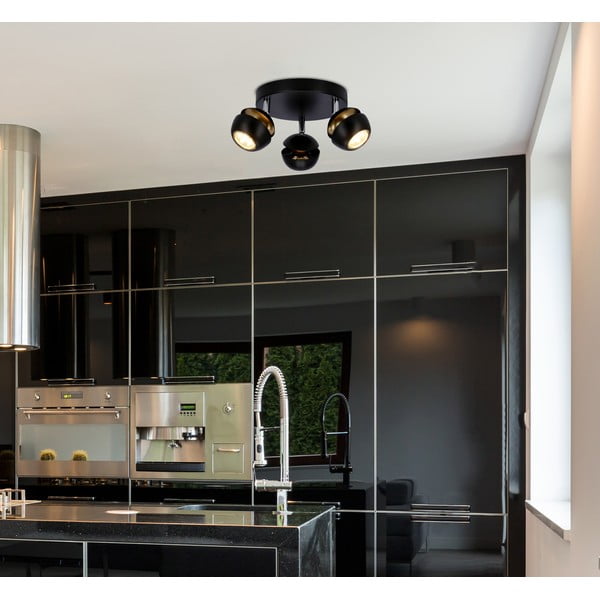 Stropní svítidlo s kovovým stínidlem v černo-zlaté barvě 26x26 cm Boni – Candellux Lighting-image-1