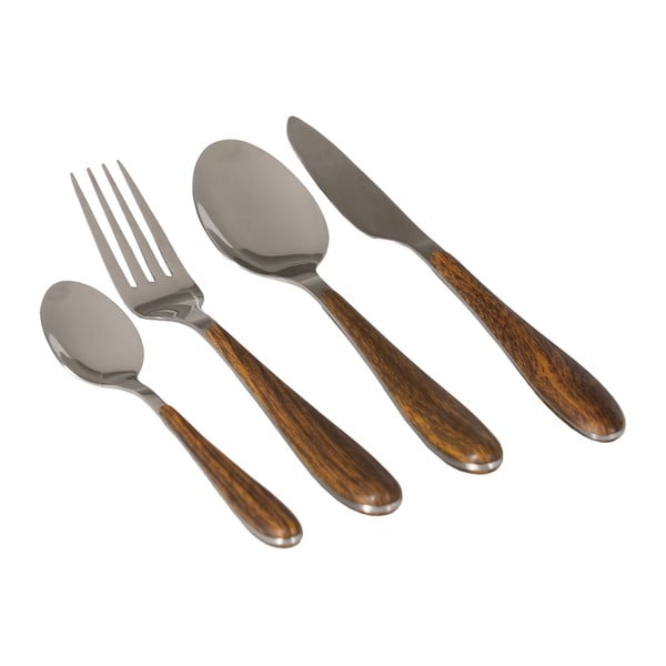 Nerezový příbor v hnědé a stříbrné barvě 24 ks – Ixia-image-2