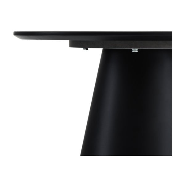 Konferenční stolek v tmavě šedé a černé barvě s deskou v dekoru mramoru ø 60 cm Tango – Furnhouse-image-1